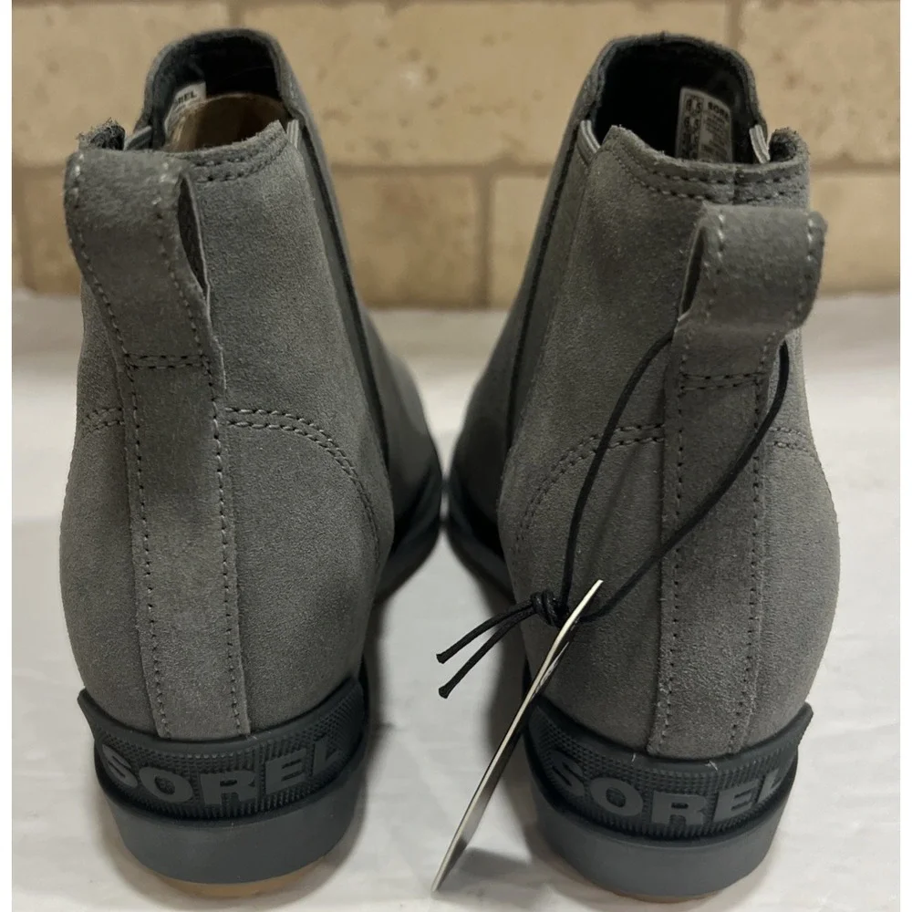 New Sorel Evie II Chelsea Wedge Bootie Womens Quarry Gray NL5020 Waterproof  8.5